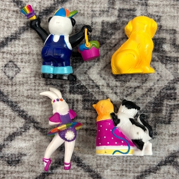 Vintage Lisa Frank PVC Figurine Lot Cake Topper Panda Casey Bunny Sneaker Cat - Picture 2 of 7